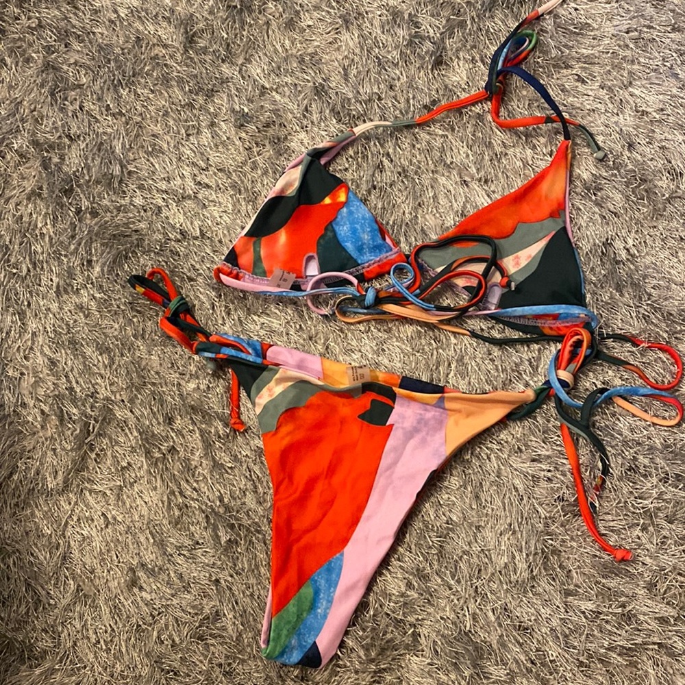 3 Piece String Rectangle Bikini Set X-Large With … - image 5